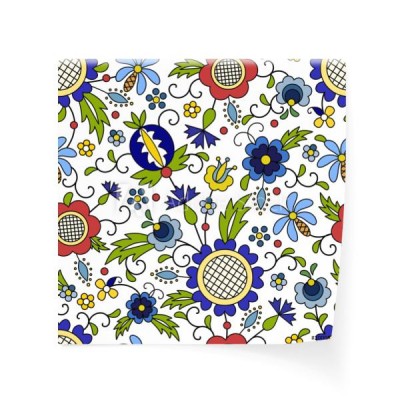 Fototapeta Traditional Modern Polish Kashubian Floral Folk Pattern