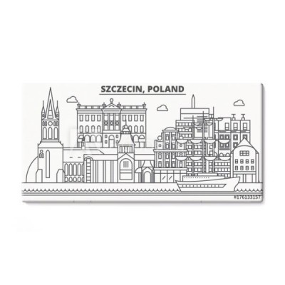 polska-szczecin-architektura-linia-horyzontu-ilustracja-pejzaz-liniowy-wektor-ze-slynnych-zabytkow-zabytkow-miasta-ikony-designu