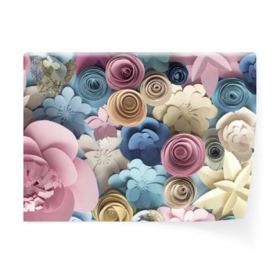 kwiecisty-modny-abstrakcjonistyczny-tlo-z-3d-papierowymi-kwiatami