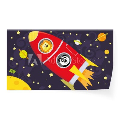 czerwona-rakieta-i-zwierzeta-kosmos-i-planety-w-tle-ilustracja-wektorowa-dla-dzieci
