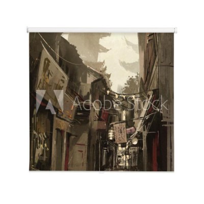 chinatown-aleja-z-tradycyjni-chinskie-budynkami-ilustracyjny-obraz