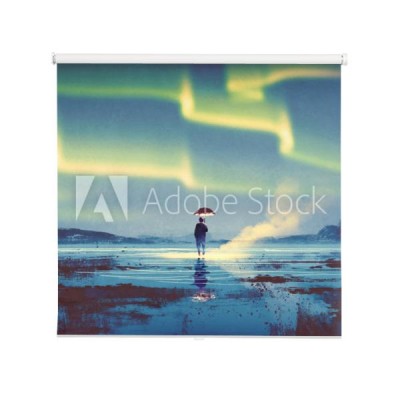 polnocnych-swiatel-zorzy-borealis-nad-mezczyzna-mienia-parasolem-zaswieca-ilustracyjny-obraz