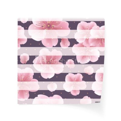 rozowi-sakura-kwiaty-z-platkami-na-pasiastym-tle-wzor-z-letnich-kwiatow