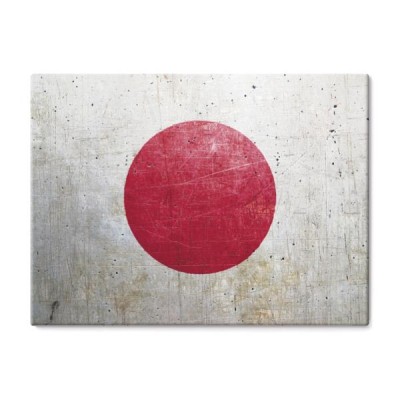 flaga-japonii-ze-starym-vintage-tekstury-metalu