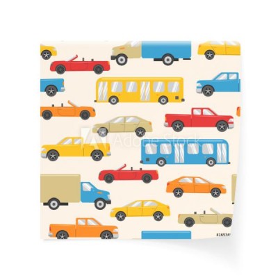 wzor-z-transportu-miejskiego-w-stylu-plaski-kolorowe-samochody-ciezarowki-i-autobusy