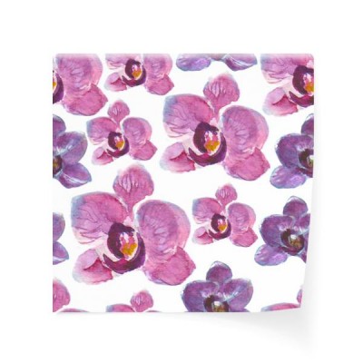 akwarela-orchidei-kwiatow-bezszwowy-wzor-na-bialym-tle