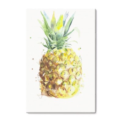 ananasowy-owocowy-handmade-akwarela-obraz-na-bialym-tle