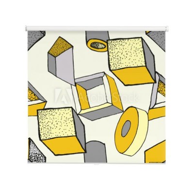 bezszwowy-geometryczny-wzor-z-3d-geometrycznymi-przedmiotami-streszczenie-doodle-tlo-recznie-rysowane-prymitywy-kostki-torus