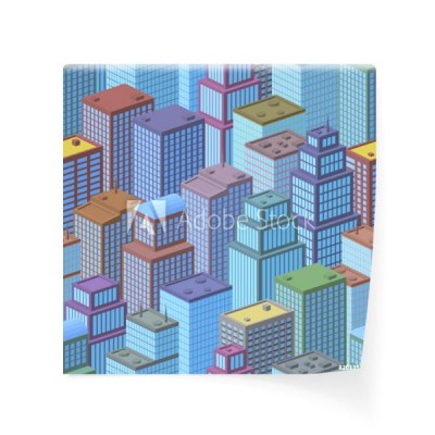 3d-izometryczny-trojwymiarowy-widok-megapolis-miasto-bezszwowy-miastowy-krajobraz-dachowkowy-tlo-z-kolorowymi-kreskowka-domami