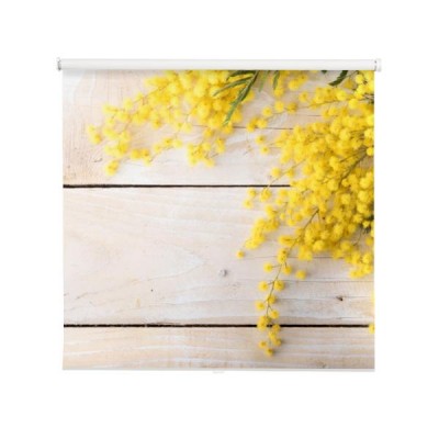 swiezy-mimoza-kwiat-na-drewnianym-stole