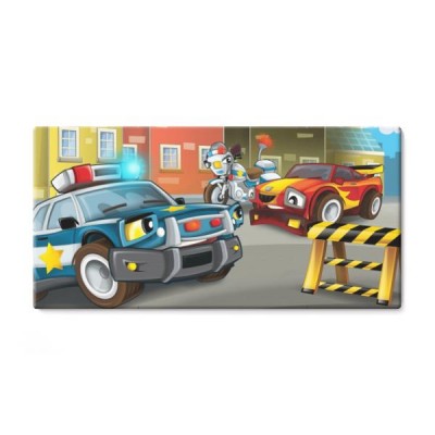 kreskowki-scena-policyjna-pogon-samochod-lapiaca-ilustracja-dla-dzieci