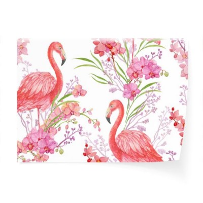 ptak-bez-szwu-desen-tla-kwiatu-rozowy-flamingo-i-orchid