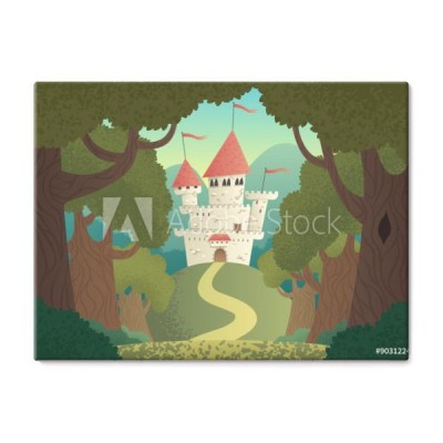 castle-landscape-cartoon-fantasy-castle-brak-przezroczystosci-podstawowe-liniowe-gradienty