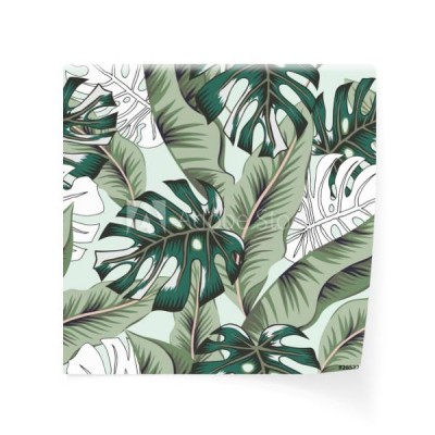 tropikalny-zielony-banan-monstera-palma-opuszcza-tlo-wektor-wzor-graficzna-ilustracja-egzotyczne-rosliny-z-dzungli-kwiatowy-wzor-letniej