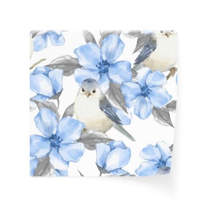 niebieskie-kwiaty-i-ptaki-wzor-5