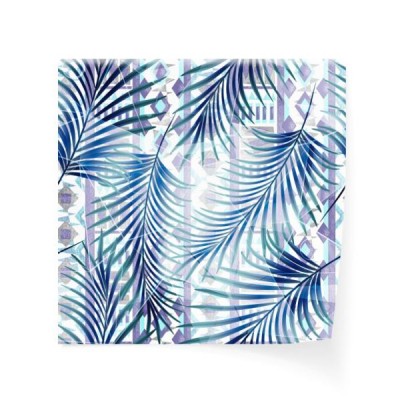 tropikalny-wzor-blekitni-palma-liscie-na-dekoracyjnym-tle