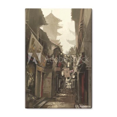 chinatown-aleja-z-tradycyjni-chinskie-budynkami-ilustracyjny-obraz
