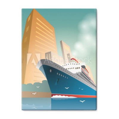 rejs-statkiem-podrozy-latem-krajobraz-miasta-ilustracja-plakat-w-stylu-vintage-art-deco