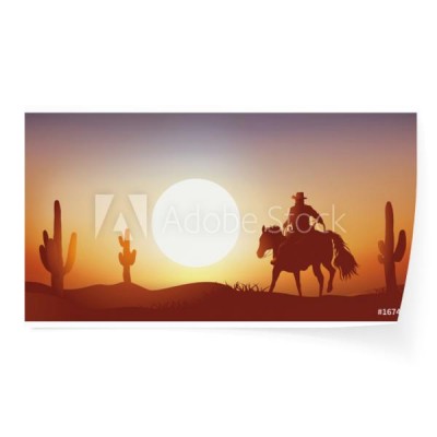 kowboj-zachod-slonca-kon-krajobraz-western-pustynia-kaktus