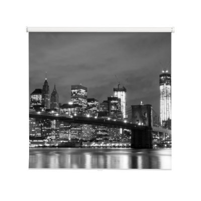 most-brooklinski-i-manhattan-wieczorna-panorama-w-czerni-i-bieli