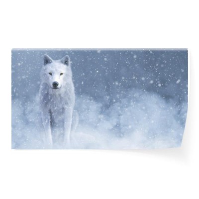 3d-rendering-majestatyczny-bialy-wilk-w-sniegu