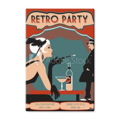 karta-zaproszenie-retro-party-recznie-rysunek-wektorowej-styl-art-deco