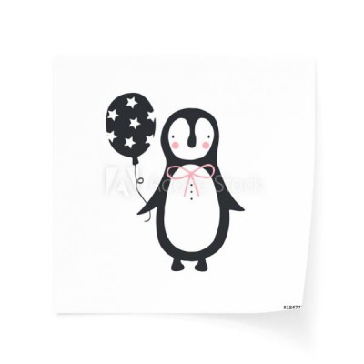unikatowy-recznie-rysowane-plakat-urodziny-przedszkola-z-cute-pingwina-w-skandynawskim-stylu-ilustracji-wektorowych