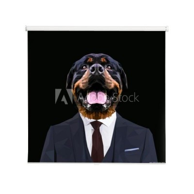 rottweiler-pies-ubrany-w-granatowy-garnitur-z-czerwonym-krawatem-biznesowy-mezczyzna-ilustracji-wektorowych